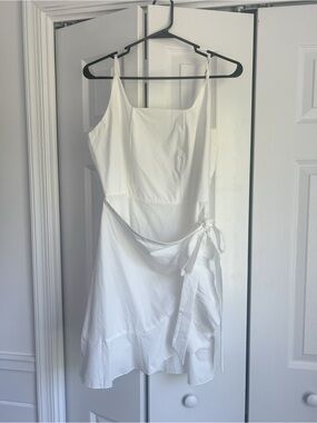 White Tie-Side Spaghetti Strap Dress